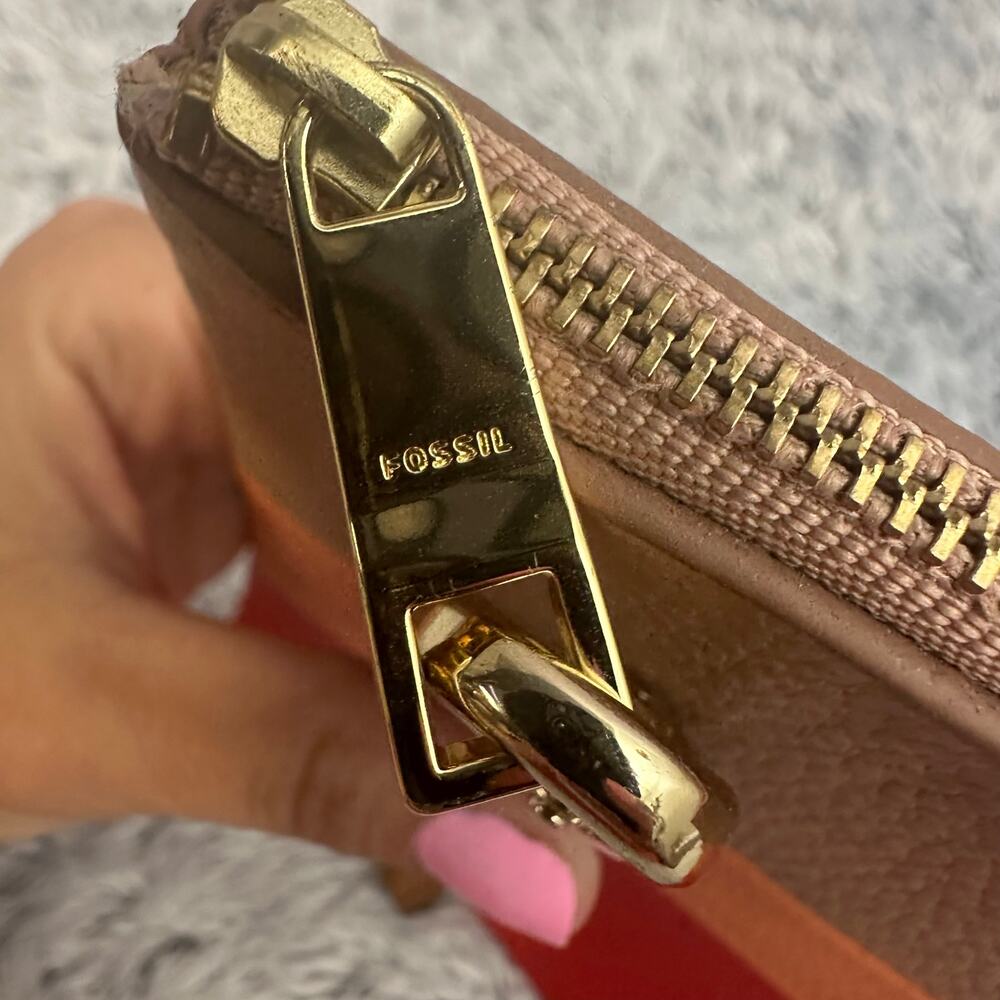 Fossil Large Multicolor Wristlet Striped Tan Oran… - image 4